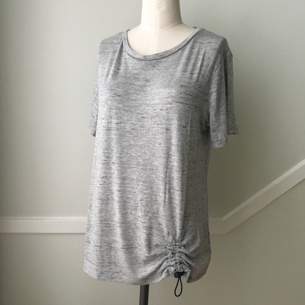 SOCIALITE Cinch Drawstring Hem Heather Gray T-Shirt Size Medium